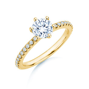 Anello di Fidanzamento Royal Pavé in 9K oro giallo con diamanti naturali 1,22ct G/SI