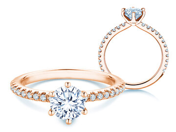 Anello di Fidanzamento Royal Pavé in 9K oro bianco con diamanti naturali 1,22ct G/SI