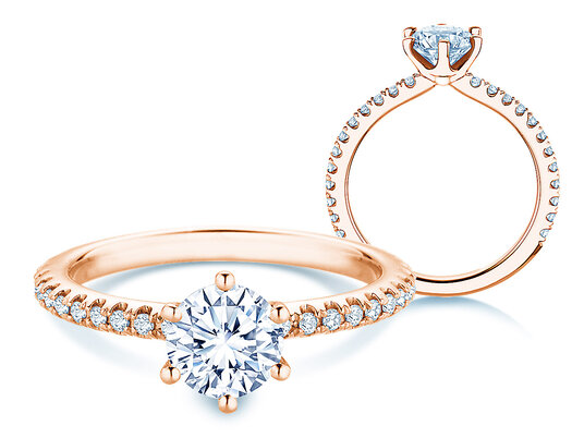 Anello di Fidanzamento Royal Pavé in 9K oro bianco con diamanti naturali 1,22ct G/SI
