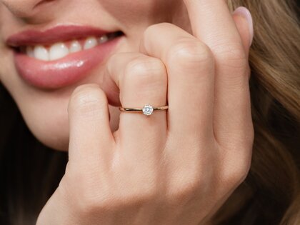 Anello di Fidanzamento Classic 4 in 9K oro rosa con diamante 0,25ct H/SI