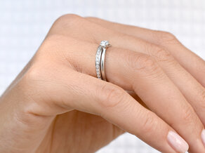 Anello di Fidanzamento Classic 4 in 9K oro bianco con diamante 0,30ct H/SI