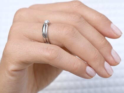 Anello di Fidanzamento Classic 4 in 9K oro bianco con diamante 0,30ct H/SI