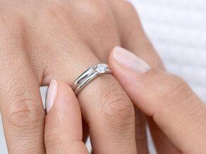 Anello di Fidanzamento Classic 4 in 14K oro bianco con diamante 0,40ct H/SI