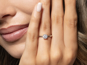 Anello di Fidanzamento Classic 4 in 18K oro bianco con diamante 0,50ct G/IF
