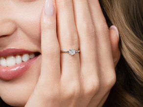Anello di Fidanzamento Classic 4 in 14K oro bianco con diamante 0,50ct H/SI