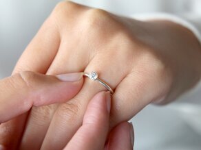 Anello di Fidanzamento Classic 4 in 9K oro bianco con diamante 0,25ct H/SI