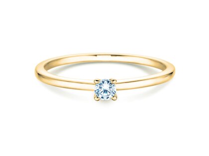 Anello di Fidanzamento Classic 4 in 14K oro giallo con diamante 0,10ct H/SI