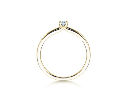Anello di Fidanzamento Classic 4 in 14K oro giallo con diamante 0,10ct H/SI