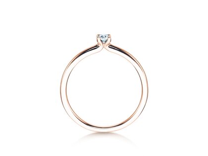 Anello di Fidanzamento Classic 4 in 18K oro rosa con diamante 0,10ct H/SI