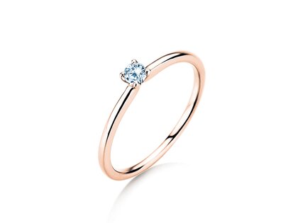 Anello di Fidanzamento Classic 4 in 18K oro rosa con diamante 0,10ct H/SI