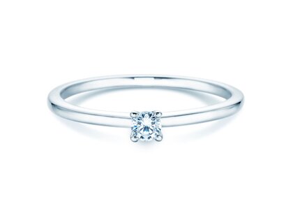 Anello di Fidanzamento Classic 4 in 18K oro bianco con diamante 0,10ct H/SI