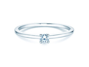 Anello di Fidanzamento Classic 4 in 18K oro bianco con diamante 0,10ct H/SI