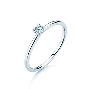 Anello di Fidanzamento Classic 4 in 18K oro bianco con diamante 0,10ct H/SI