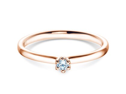 Anello di Fidanzamento Classic 6 in 14K oro rosa con diamante 0,05ct G/IF