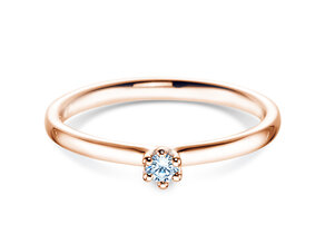 Anello di Fidanzamento Classic 6 in 14K oro rosa con diamante 0,05ct G/IF