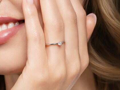 Anello di Fidanzamento Classic 6 in 14K oro bianco con diamante 0,07ct H/SI