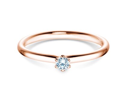 Anello di Fidanzamento Classic 6 in 14K oro rosa con diamante 0,07ct G/VS