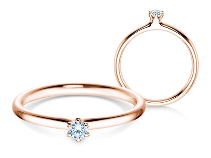 Anello di Fidanzamento Classic 6 in 14K oro rosa con diamante 0,07ct G/VS