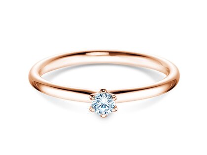 Anello di Fidanzamento Classic 6 in 18K oro rosa con diamante 0,10ct H/SI