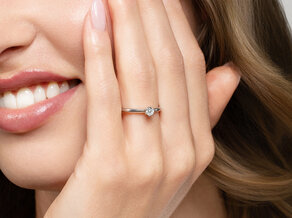 Anello di Fidanzamento Classic 6 in 9K oro bianco con diamante 0,15ct H/SI