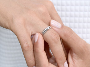 Anello di Fidanzamento Classic 6 in 9K oro bianco con diamante 0,15ct H/SI