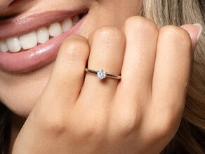 Anello di Fidanzamento Classic 6 in 14K oro giallo con diamante 0,20ct G/SI