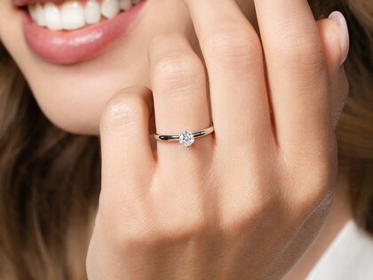Anello di Fidanzamento Classic 6 in 14K oro rosa con diamante 0,25ct G/SI
