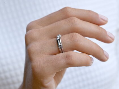 Anello di Fidanzamento Classic 6 in 9K oro bianco con diamante 0,25ct H/SI