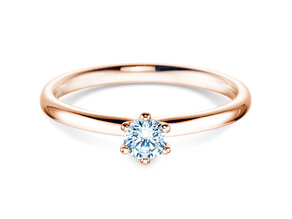 Anello di Fidanzamento Classic 6 in 9K oro rosa con diamante 0,25ct G/SI