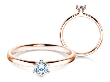 Anello di Fidanzamento Classic 6 in 18K oro rosa con diamante 0,25ct G/SI