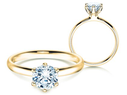 Anello di Fidanzamento Classic 6 in 14K oro giallo con diamante 1,25ct H/SI
