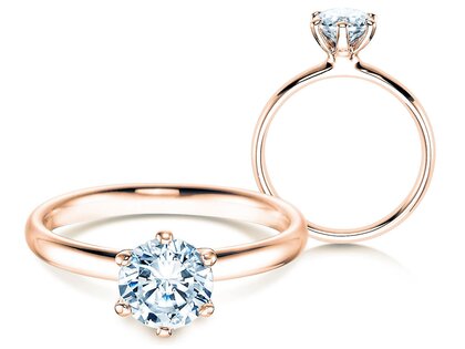 Anello di Fidanzamento Classic 6 in 14K oro rosa con diamante 1,25ct H/SI