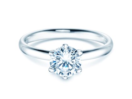 Anello di Fidanzamento Classic 6 in 18K oro bianco con diamante 2,50ct H/SI