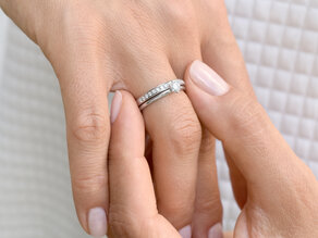 Anello di Fidanzamento Classic 6 in 18K oro bianco con diamante 0,30ct G/IF
