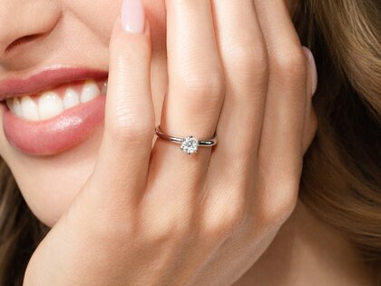 Anello di Fidanzamento Classic 6 in 14K oro bianco con diamante 0,40ct G/SI
