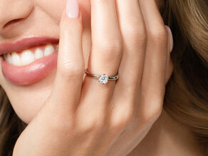 Anello di Fidanzamento Classic 6 in 14K oro bianco con diamante 0,40ct G/SI