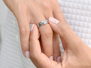 Anello di Fidanzamento Classic 6 in platino 950/- con diamante da laboratorio 0,50ct E/VS