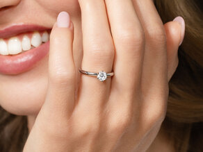 Anello di Fidanzamento Classic 6 in 9K oro giallo con diamante 0,60ct H/SI