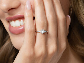 Anello di Fidanzamento Classic 6 in 14K oro giallo con diamante 0,75ct H/SI