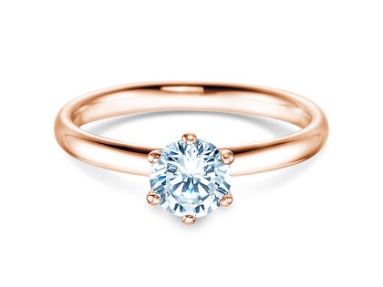 Anello di Fidanzamento Classic 6 in 18K oro rosa con diamante 0,75ct H/SI