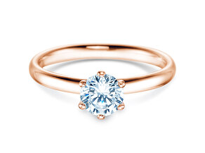 Anello di Fidanzamento Classic 6 in 18K oro rosa con diamante 0,75ct H/SI