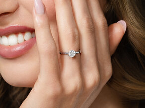 Anello di Fidanzamento Classic 6 in 9K oro bianco con diamante 1,00ct H/SI