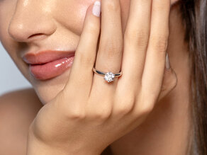 Anello di Fidanzamento Classic 6 in 18K oro rosa con diamante 1,00ct G/VS