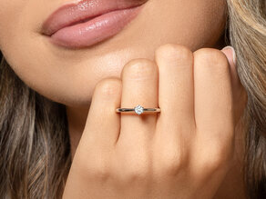 Anello di Fidanzamento Classic 6 in 14K oro rosa con diamante 0,15ct G/SI