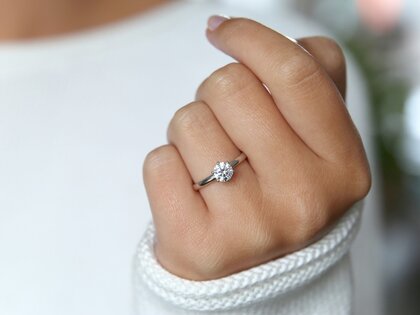 Anello di Fidanzamento Classic 6 in 18K oro bianco con diamante 2,50ct H/SI