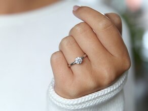 Anello di Fidanzamento Classic 6 in 18K oro bianco con diamante 2,50ct H/SI