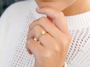 Anello di Fidanzamento Classic 6 in 18K oro giallo con diamante 0,50ct H/SI
