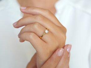 Anello di Fidanzamento Classic 6 in 18K oro giallo con diamante 0,50ct H/SI