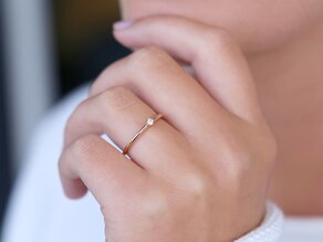 Anello di Fidanzamento Classic 6 in 14K oro rosa con diamante 0,05ct G/IF