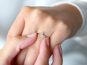 Anello di Fidanzamento Classic 6 in 14K oro bianco con diamante 0,05ct H/SI